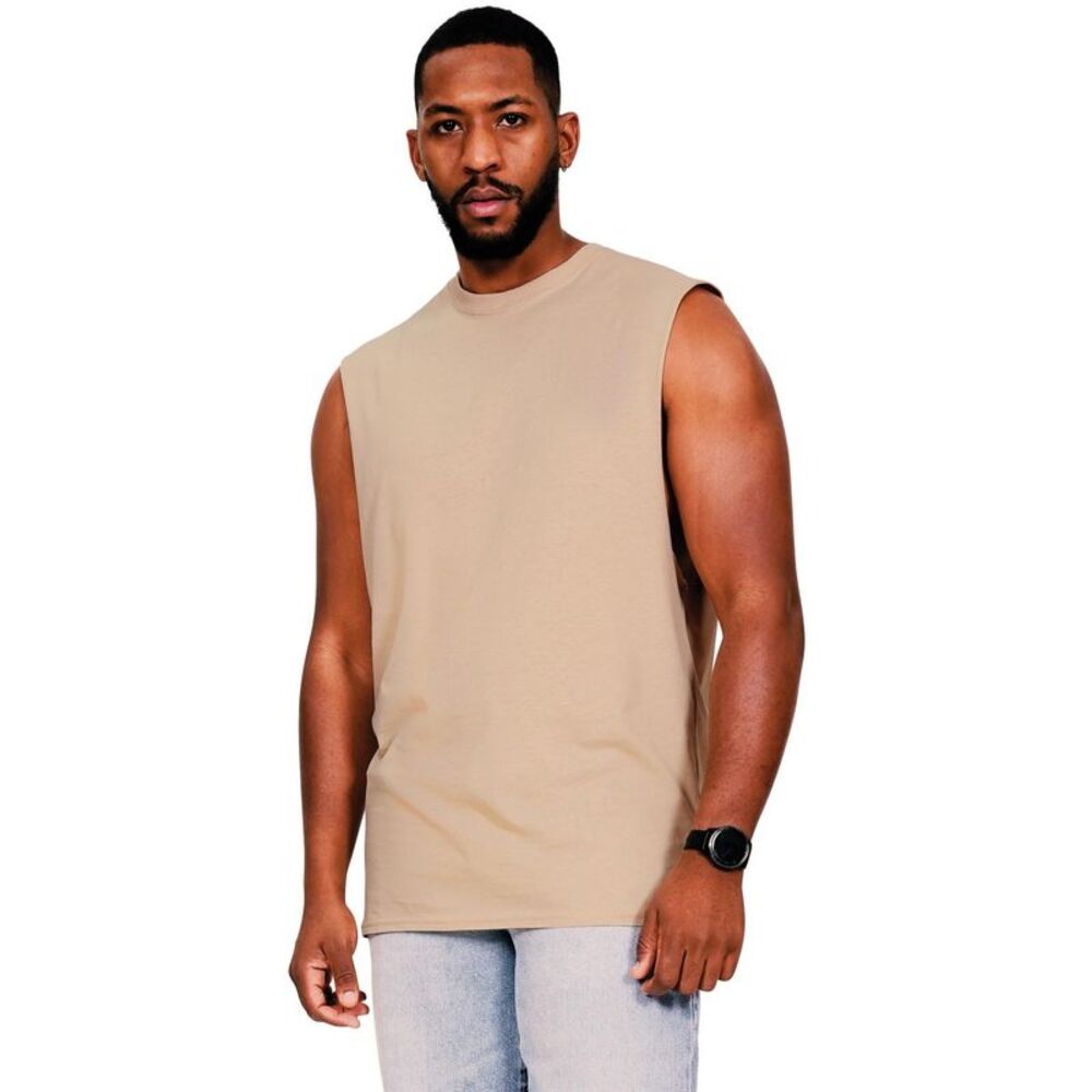 Casual Classics Mens Ringspun Cotton Drop Arm Holes Tank Top / Sand